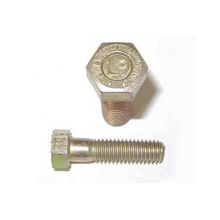 Grade 9, 9/16-18 Hex Head Cap Screw, Zinc & Yellow Plated Steel, 3-1/2 In L, 25 PK